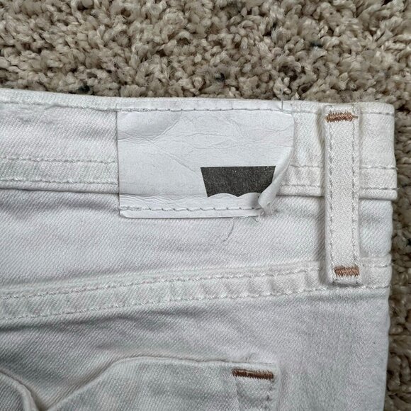 Levi's Womens Button Front Denim Skirt, White Size 29 Shirt Skirt Distressed - Picture 9 of 11